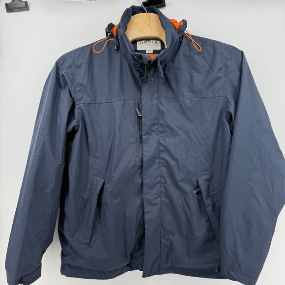 Orvis Men’s Size XL Weatherproof Navy Windproof Rain Outdoor Hiking Fish Jacket - Picture 1 of 14